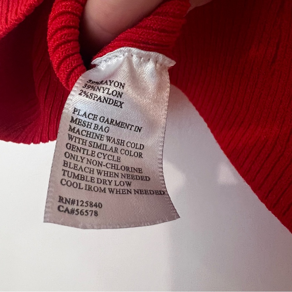 Intermix Alexia Off the Shoulder Red Ribbed Top - Picture 9 of 9